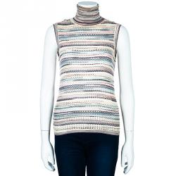 Pre Owned Missoni Multicolor Turtleneck Top M