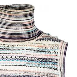 Pre Owned Missoni Multicolor Turtleneck Top M