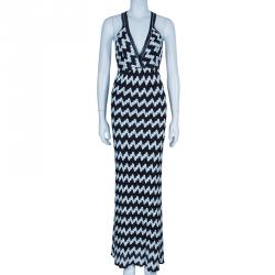 Pre Owned Missoni Monochrome Knit Maxi Dress M