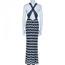 Pre Owned Missoni Monochrome Knit Maxi Dress M