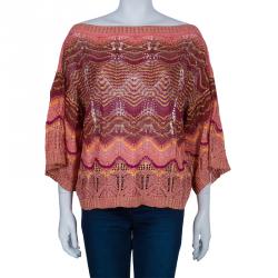 Pre Owned Missoni Metallic Crochet Top L