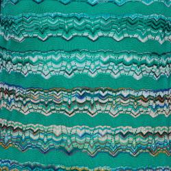 Pre Owned Missoni Green Wave Knit Sleeveless Dress S