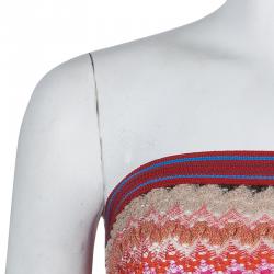 Missoni Multicolor Zig-Zag Pattern Knit Strapless Romper S