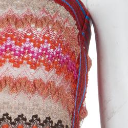 Missoni Multicolor Zig-Zag Pattern Knit Strapless Romper S