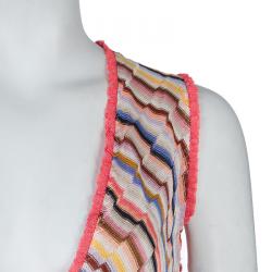 Missoni Multicolor Knit Ruffle Trim Overlap Detail Romper S