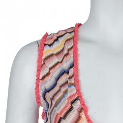 Missoni Multicolor Knit Ruffle Trim Overlap Detail Romper S