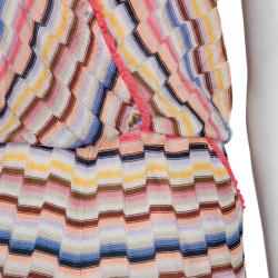 Missoni Multicolor Knit Ruffle Trim Overlap Detail Romper S