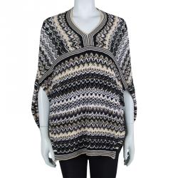 Pre Owned Missoni Multicolor Lurex Knit Wool Poncho M