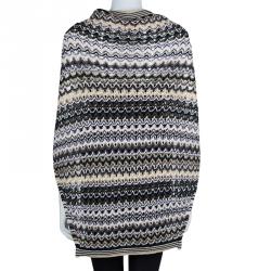 Pre Owned Missoni Multicolor Lurex Knit Wool Poncho M