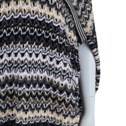 Pre Owned Missoni Multicolor Lurex Knit Wool Poncho M