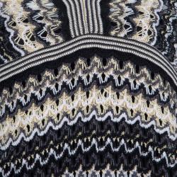 Pre Owned Missoni Multicolor Lurex Knit Wool Poncho M