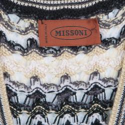 Pre Owned Missoni Multicolor Lurex Knit Wool Poncho M