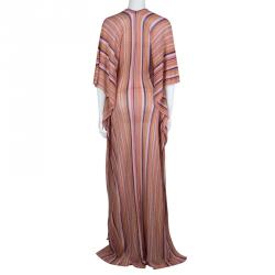 Pre Owned Missoni Multicolor Striped Lurex Knit Kaftan S