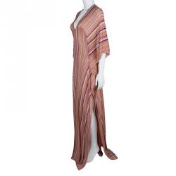 Pre Owned Missoni Multicolor Striped Lurex Knit Kaftan S