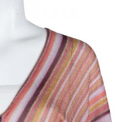 Pre Owned Missoni Multicolor Striped Lurex Knit Kaftan S