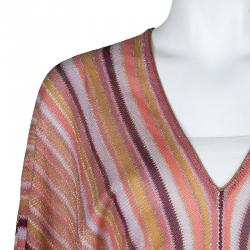 Pre Owned Missoni Multicolor Striped Lurex Knit Kaftan S