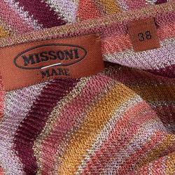 Pre Owned Missoni Multicolor Striped Lurex Knit Kaftan S