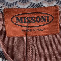 Missoni Multicolor Zig Zag Wool Button Down Full Length Cardigan S