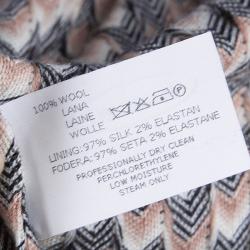 Pre Owned Missoni Multicolor Zig Zag Wool Button Down Full Length Cardigan S