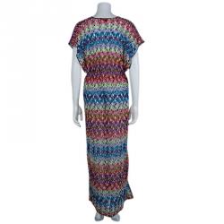 Pre Owned Missoni Mare Multicolor Knit Fish Scale Pattern Kaftan Dress M