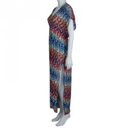 Pre Owned Missoni Mare Multicolor Knit Fish Scale Pattern Kaftan Dress M
