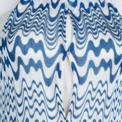 Pre Owned Missoni Mare Multicolor Knit Wave Pattern Sleeveless Sheer Jumpsuit M