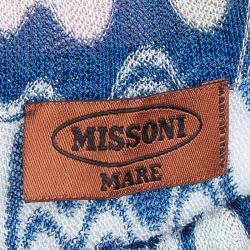 Pre Owned Missoni Mare Multicolor Knit Wave Pattern Sleeveless Sheer Jumpsuit M