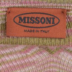 Pre Owned Missoni Multicolor Striped Cashmere V-Neck Sweater S