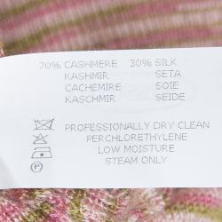 Pre Owned Missoni Multicolor Striped Cashmere V-Neck Sweater S