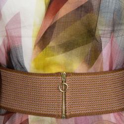 Pre Owned Missoni Multicolor Printed Organza Belted Sheer Kimono Top M