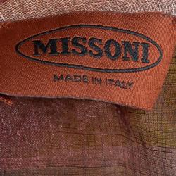 Pre Owned Missoni Multicolor Printed Organza Belted Sheer Kimono Top M