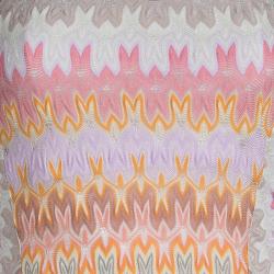 Pre Owned Missoni Multicolor Perforated Knit Patterned Sleeveless Dress S