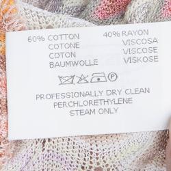 Pre Owned Missoni Multicolor Perforated Knit Patterned Sleeveless Dress S