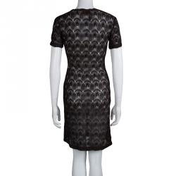 Pre Owned Missoni Black Perforated Lurex Knit Sheer Dress S