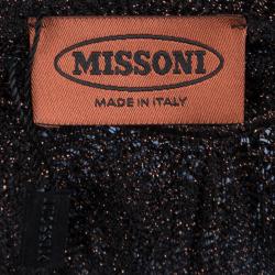 Pre Owned Missoni Black Perforated Lurex Knit Sheer Dress S