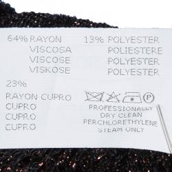 Pre Owned Missoni Black Perforated Lurex Knit Sheer Dress S