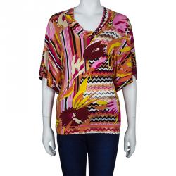 Pre Owned Missoni Multicolor Short Sleeve Top M
