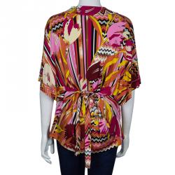 Pre Owned Missoni Multicolor Short Sleeve Top M