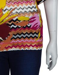 Pre Owned Missoni Multicolor Short Sleeve Top M