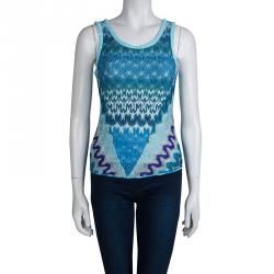 Pre Owned Missoni Multicolor Lurex Knit Sleeveless Top S
