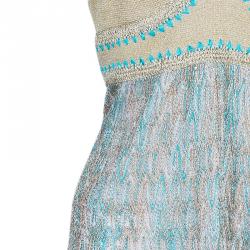 مملوكة مسبقًا بلوزة ميزوني ذهبي رقبة حمالات تريكو L