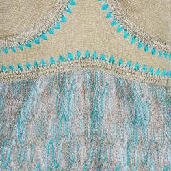 مملوكة مسبقًا بلوزة ميزوني ذهبي رقبة حمالات تريكو L