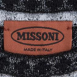 Pre Owned Missoni Silver Lurex Plisse Knit Sleeveless Top S