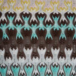 Pre Owned Missoni Multicolor Perforated Knit Short Sleeve Top L