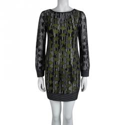 Pre Owned Missoni Monochrome Knit Contrast Lining Detail Backless Dress S