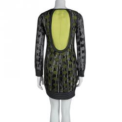 Pre Owned Missoni Monochrome Knit Contrast Lining Detail Backless Dress S