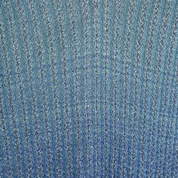 Pre Owned Missoni Blue Ombre Perforated Lurex Knit V-Neck Top M