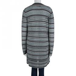 Pre Owned Missioni Multicolor Perforated Lurex Knit Top and Cardigan Set M/L