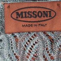 Pre Owned Missioni Multicolor Perforated Lurex Knit Top and Cardigan Set M/L
