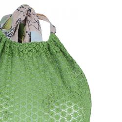 Pre Owned Missoni Green Knit Floral Halter Top L